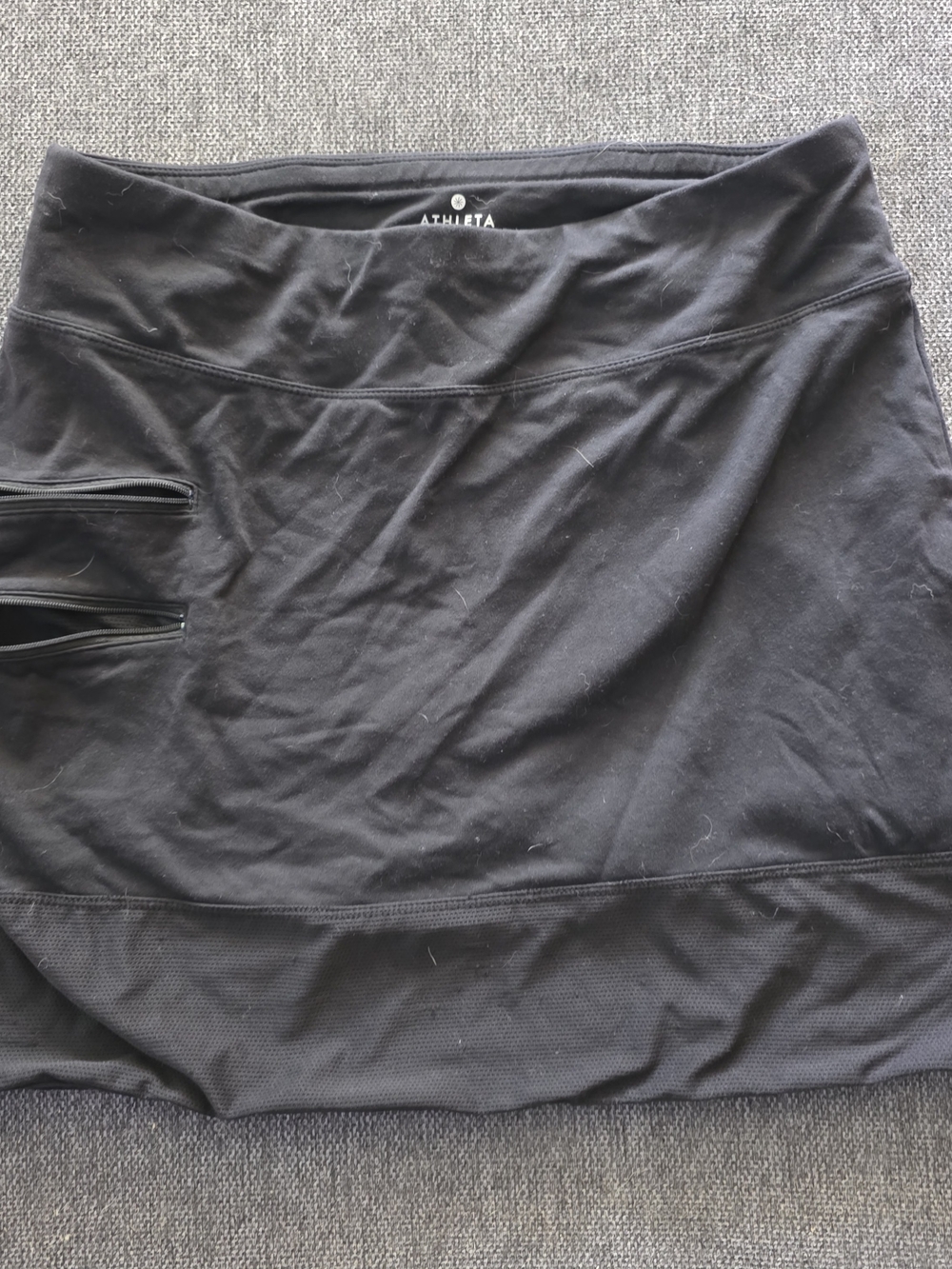 Athleta Black Performance Skort with Zip Pockets
